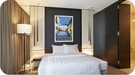 Dunkles Schlafzimmer Elegantes Schlafzimmer mit dunklem Design